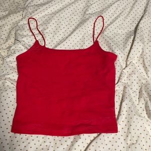 bright red spaghetti strap tank!